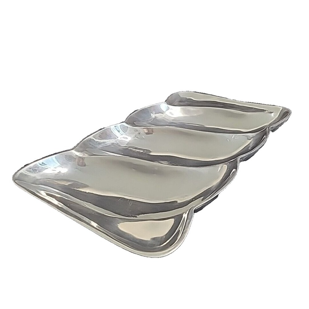 Towle Hot & Cold Relish Serving Tray‎ 14"x8" 3-Parts Pintel Collection INDIA